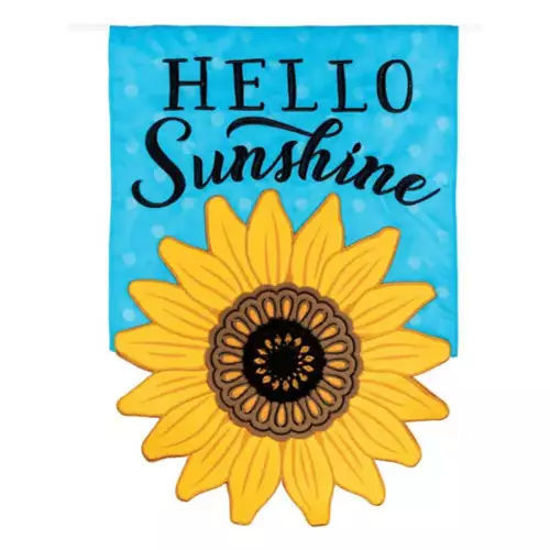 Hello Sunshine Double Applique Garden Flag by Carson