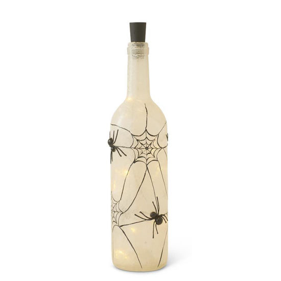 Frosted Glass LED Spider Web Bottle by K & K Interiors