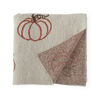 Cream Cotton Knit Throw Blanket with Orange Pumpkins by K & K Interiors
