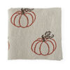 Cream Cotton Knit Throw Blanket with Orange Pumpkins by K & K Interiors