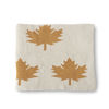 Cream Cotton Knit Throw Blanket with Yellow Leaves by K & K Interiors