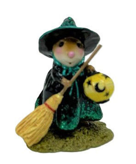 Little Witch with Lantern M-583sw (Moon Green Glitter) by Wee Forest Folk®