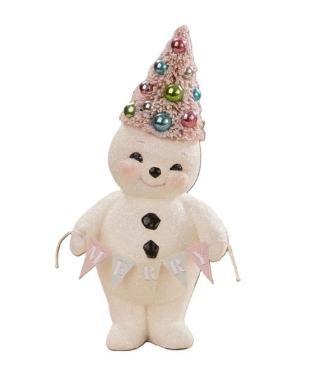 Pastel Merry Snowman With Tree by Bethany Lowe