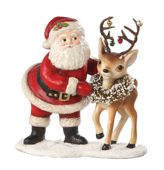 Retro Santa With Reindeer by Bethany Lowe