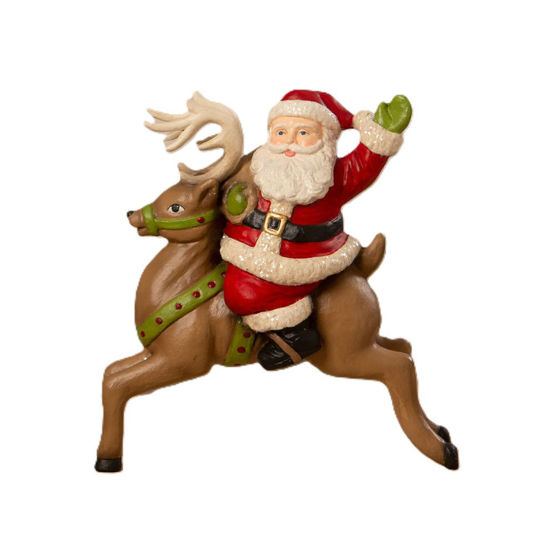 Retro Santa Riding Reindeer by Bethany Lowe