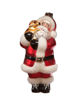 Santa’s Puppy Love Glass Ornament by Bethany Lowe Designs