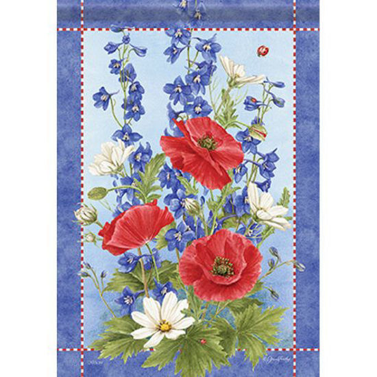 Delphiniums & Poppies Garden Flag by Carson