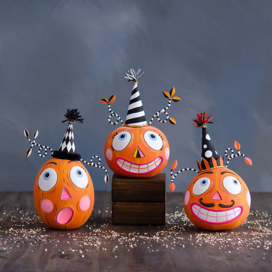 Party, Surprise & Mustachio Pumpkin Tabletop (Assorted) by Glitterville