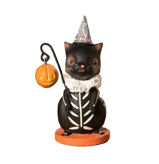 Bethany Lowe Skeleton Cat with Lantern - Thumbnail 4