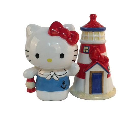 Blue Sky Clayworks Hello Kitty Light House Salt & Pepper Shakers - Thumbnail 2