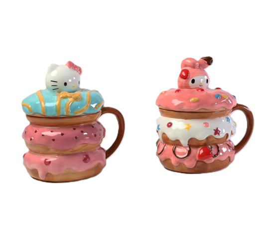 Blue Sky Clayworks Hello Kitty and My Melody Mug - Thumbnail 4