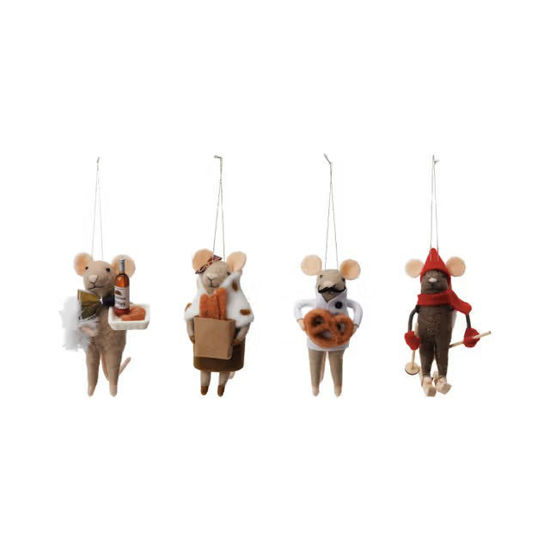 Creative Co-Op Wool Felt Mouse Ornament