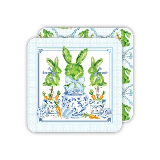 RosanneBeck Collections Bunny Topiaries Coasters